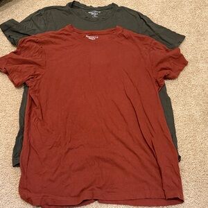 J. Crew Short Sleeve Tees in Rust and Olive
